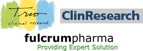 trio clinical research/clin research/fulcrum pharma logos